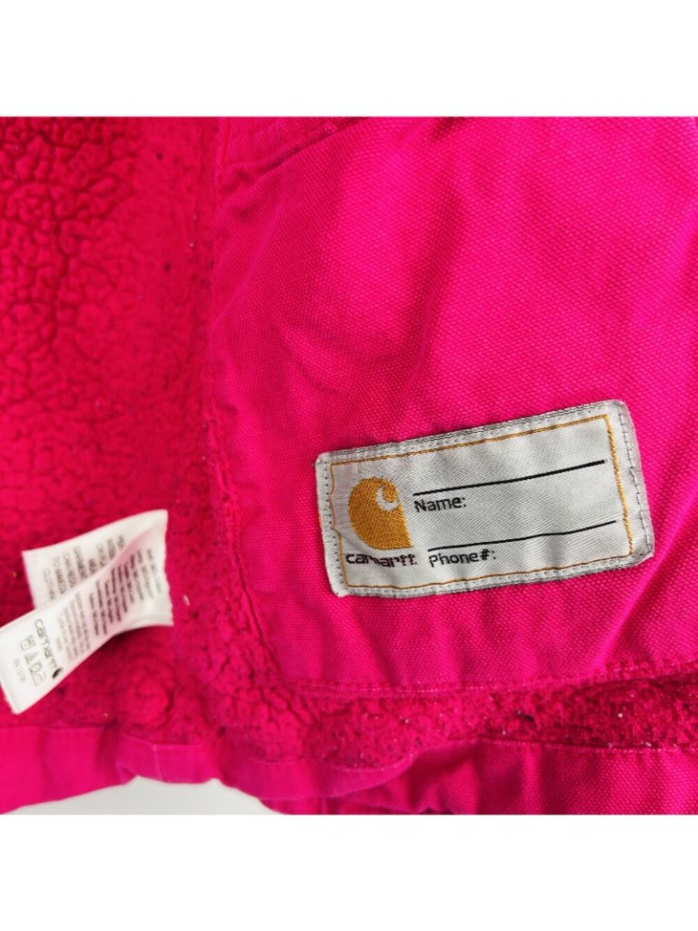 Pink Carhartt Kids Hooded Jacket Size 7/8 Preowned - Picture 6 of 7